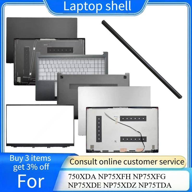 NEW Laptop LCD Back For NP750XDA NP75XFH NP75XFG NP75XDE NP75XDZ NP75TDA  Cover Front Bezel Palmrest Bottom Case Laptop Frames