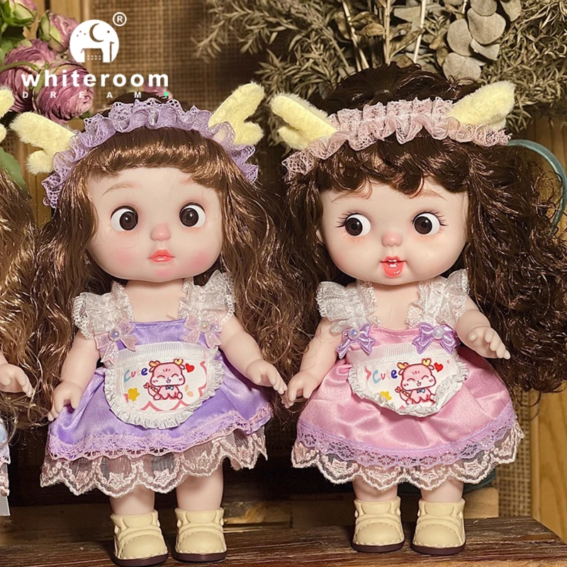 

25cm Dolls Big Head Cute Baby Toys Girl Doll Festival Gift Reborn Kids Dolls For Girls Playing House Fat Child Replacement Set