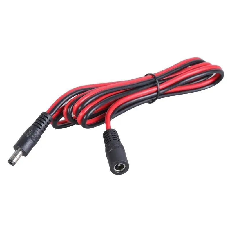 652F 150cm/300cm Length Power Cable 5.5mmx2.1mm Male to Female Adapter Line Black