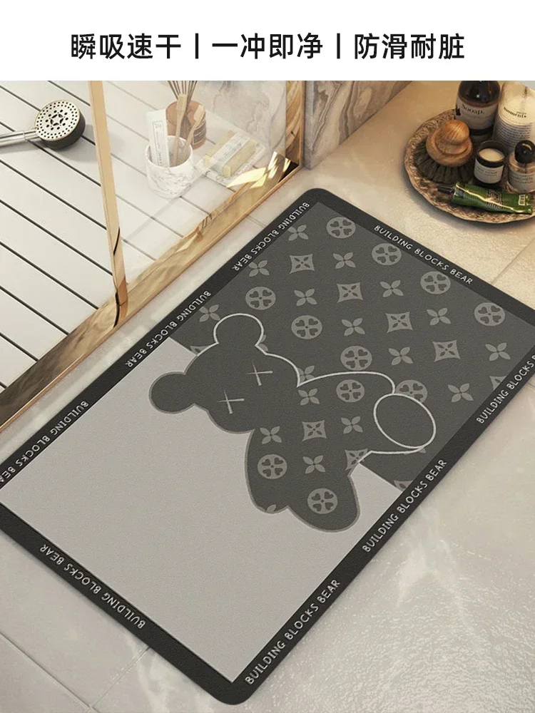 Non-slip Bathroom Floor Mat - Highly Absorbent and Soft Bath Rug for Tub and Shower - Machine Washable