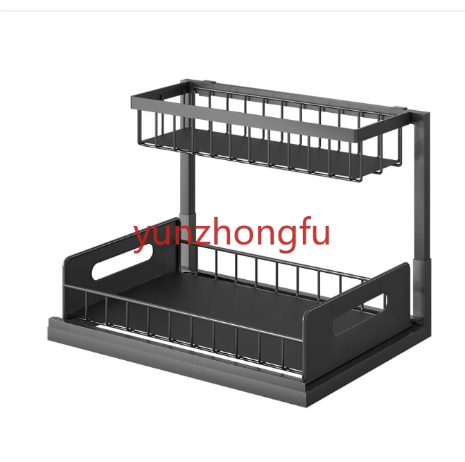 Shelf pull-out removable kitchen double-layer storage rack storage rack seasoning rack