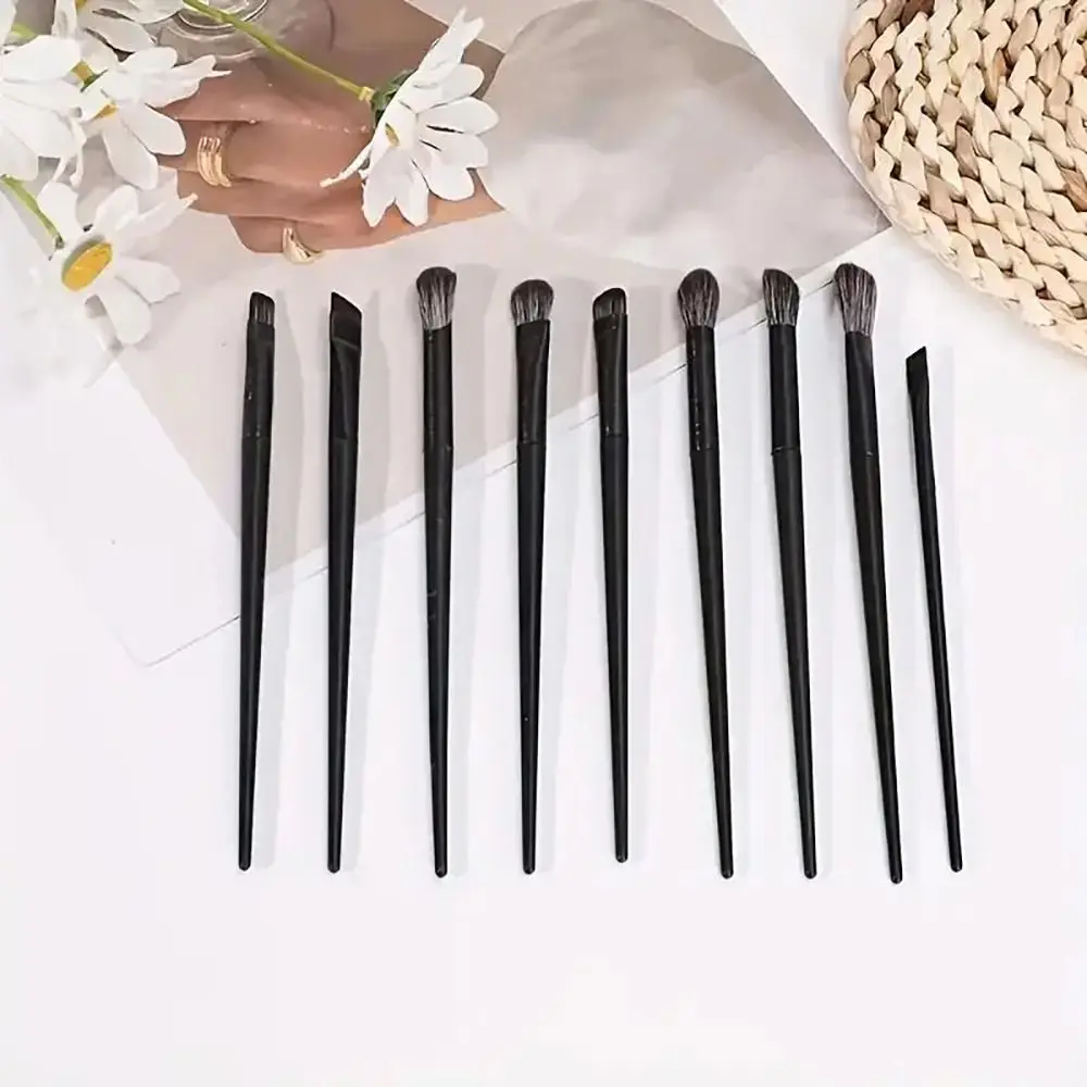 10 pçs/set escova de detalhe dos olhos pincéis de sombra pequena escova de delineador de cerdas macias maquiagem dos olhos manchas delineador de capa