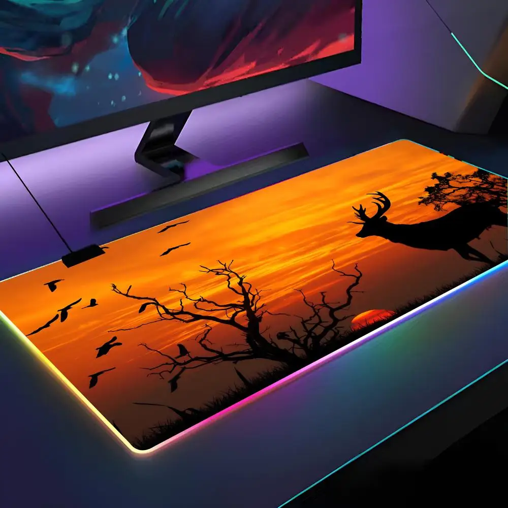 Камуфляжный коврик для мыши с подсветкой RGB, коврик для мыши для ноутбука, коврик для мыши для ноутбука, геймера, компьютерный стол, игровые аксессуары