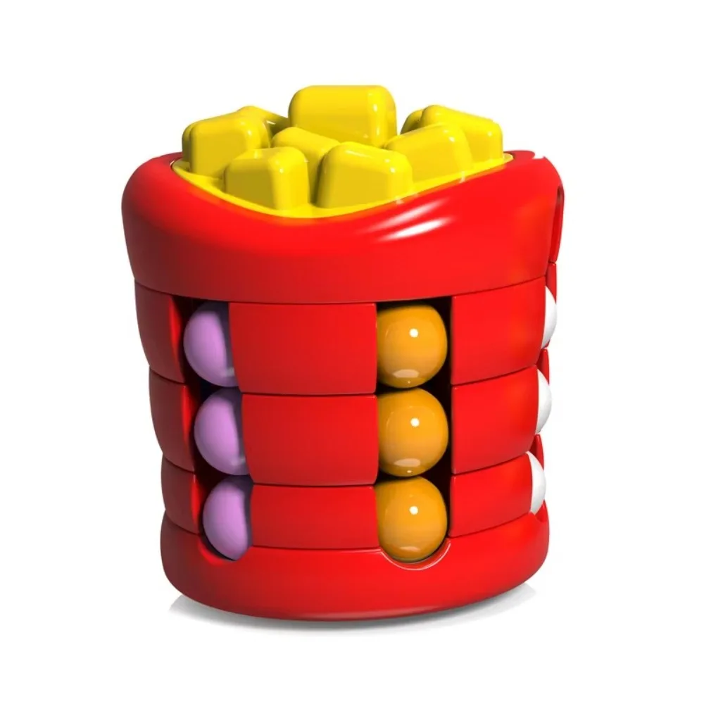 New Hamburger Rotating Magic Cube French Fries Stress Relief Fingertip Toy Develop Intelligence Colorful Bean Finger Gyro Kids