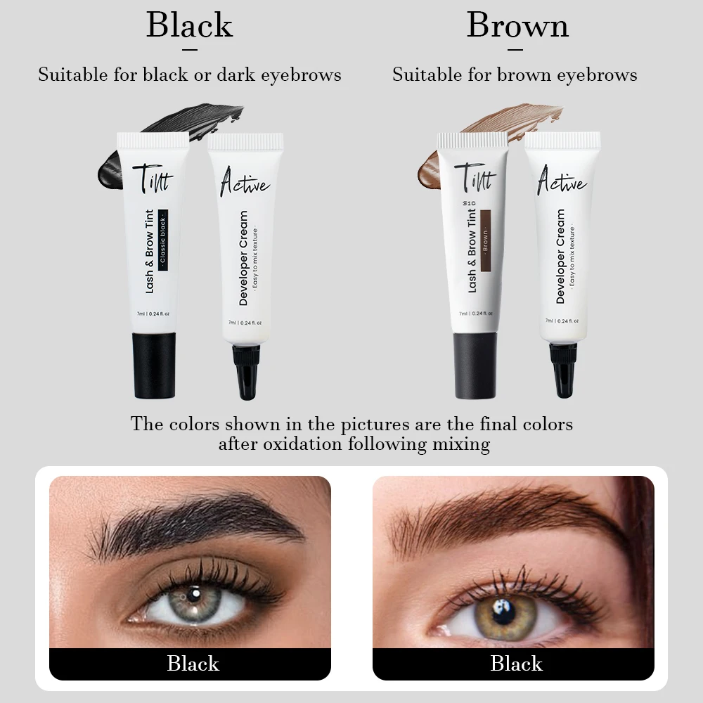 Gollee Lash and Brow Tinting Perm Kit Schwarz Natürliche Wimpernlifting Dauerwelle Behandlung Make-up-Tools 4-6 Wochen für Wimpernzange Dauerwelle