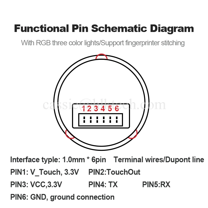 HLK-ZW111 modulo di elaborazione delle impronte digitali a semiconduttore impronta digitale capacitiva con rilevamento delle dita a bassa potenza 40 pezzi Finger ZW111