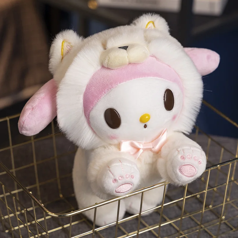 산리오 봉제인형 시바견으로 변신 마이멜로디 인형 쿠로미 시나모롤 장난감 폼폼푸린 부드러운 포차코 베개 어린이 선물