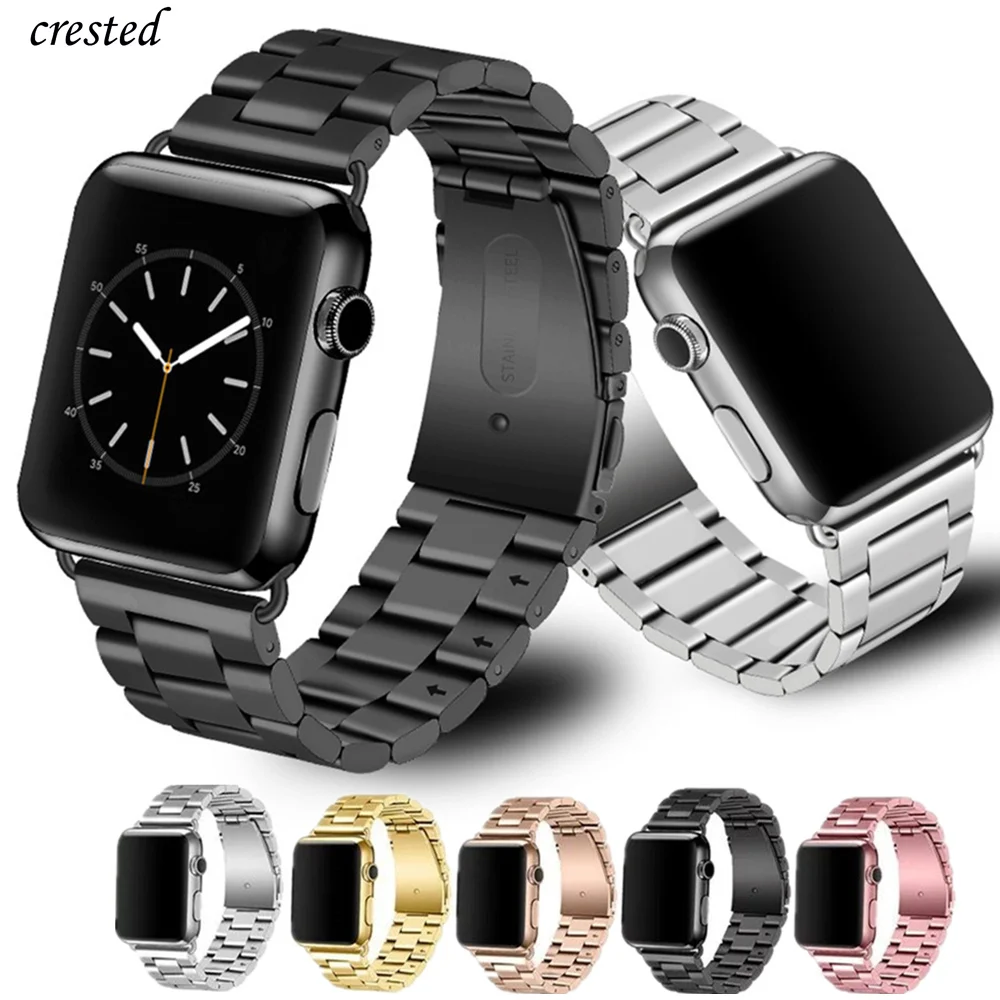 

Stainless Steel Strap for Apple watch band 44mm 40mm 45mm 41mm 42mm 38mm iWatch Metal bracelet Apple watch Series 5 4 3 SE 6 7