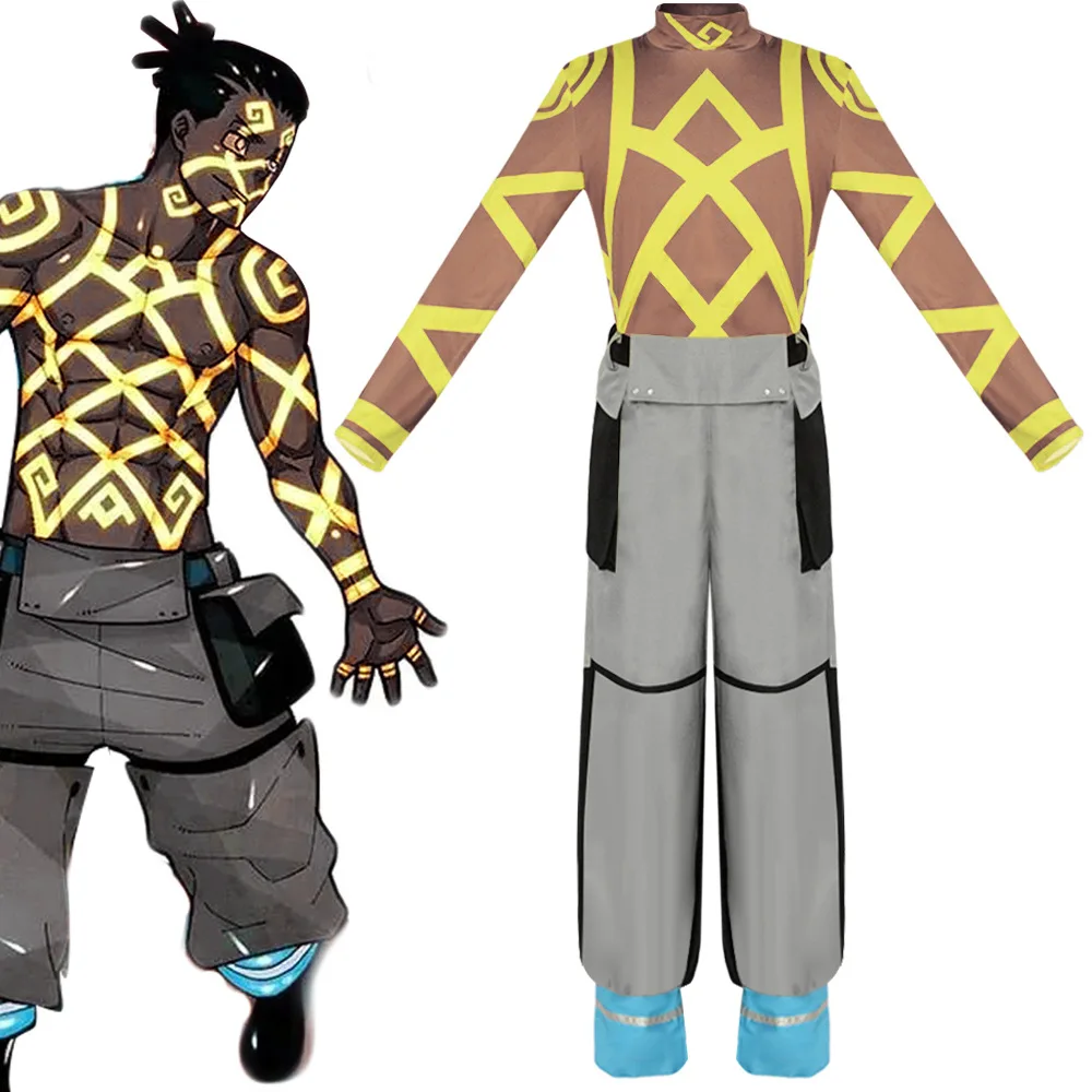 

Flame Fire Brigade Ou Stick Montgomery Cosplay Costume Halloween Sunman Cosplay Costume