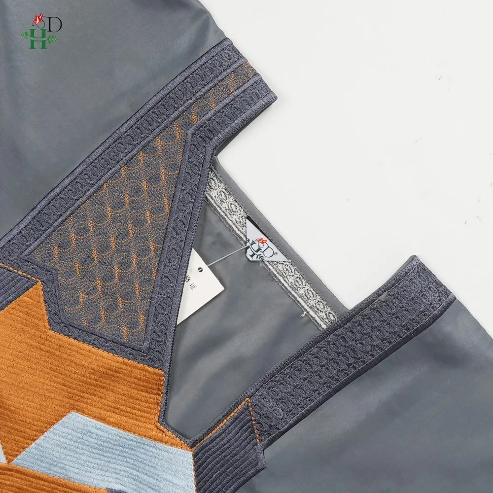 H&D South African Traditional Wear Formal Attire Bazin Riche Dashiki Gray Shirt Pants Robe Suit Agbada Men\'s wedding party 2024