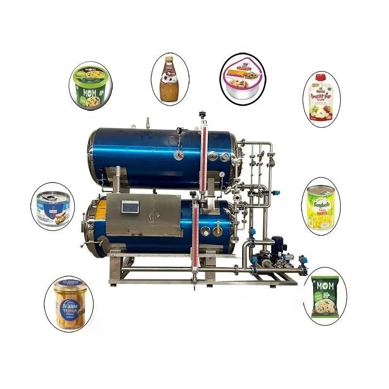 Customize Double Layer Water Bath Retort Machine Touch Control High Temperature Sterilizer For Canned Jar Retort Pouch