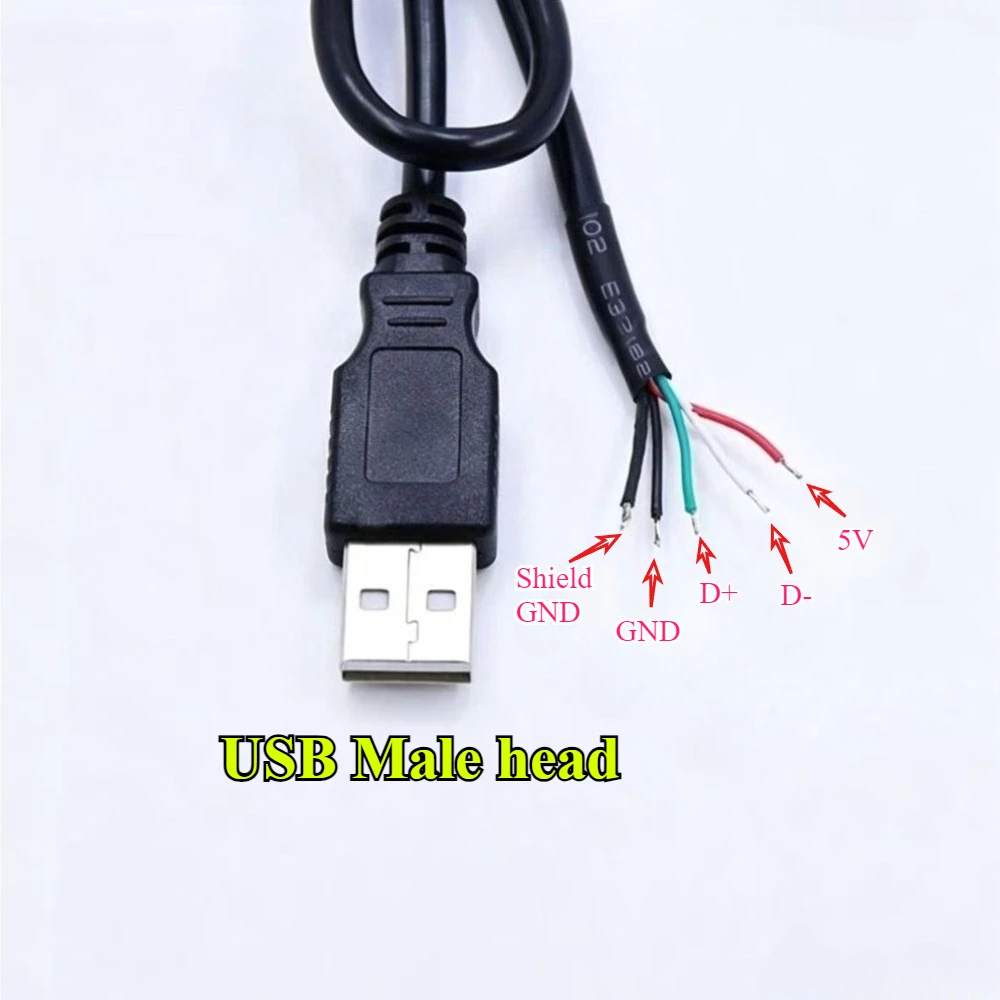 USB Single Male Power Supply Cable Connector 5Pin Wire Charge Extension Wire Adapter Mouse keyboard Cable 50/100/150/200/300cm