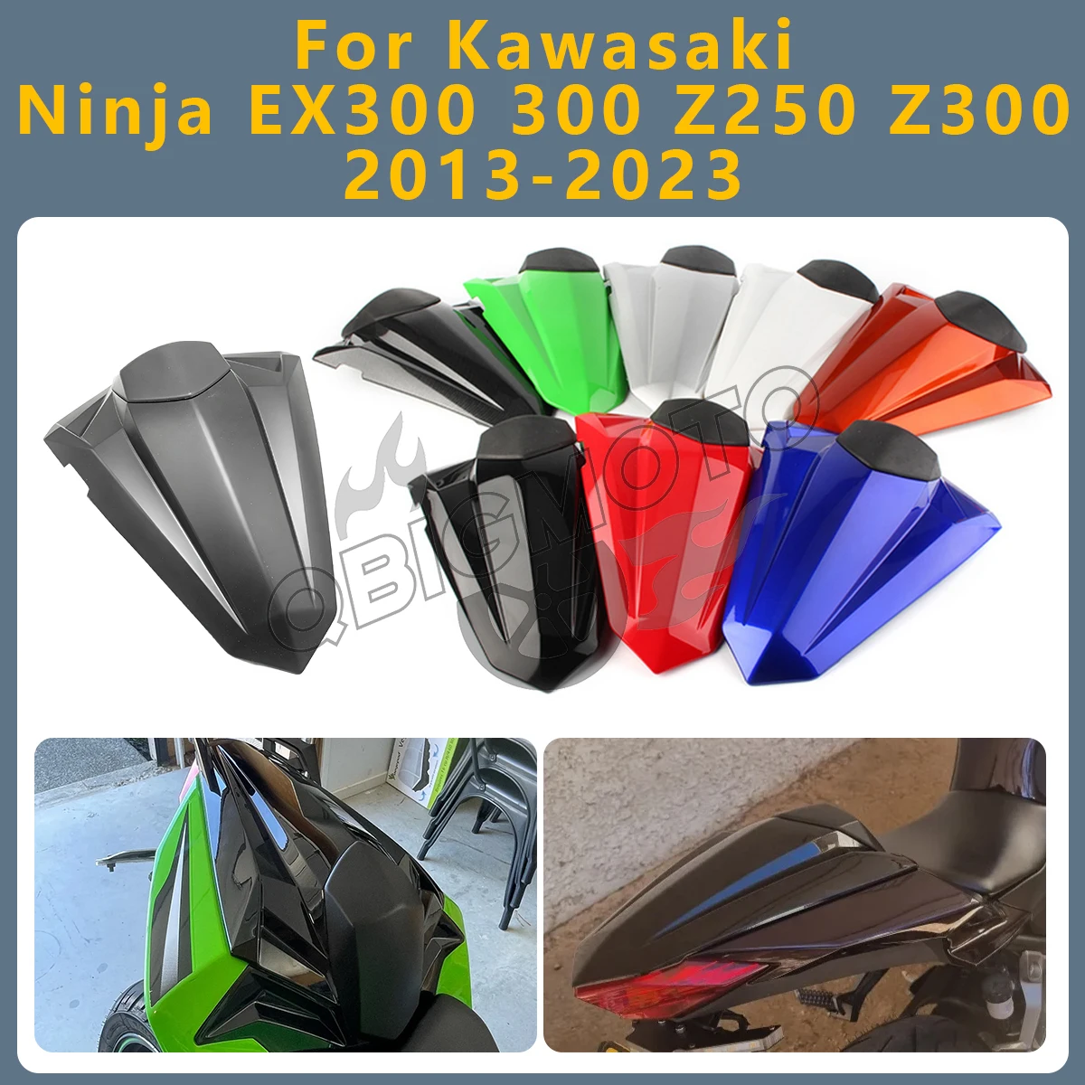 Motorcycle Rear Passenger Pillion Cowl Seat Back Tail Cover Fairing For Kawasaki Ninja EX300 300 R Z Z250 Z300 250 2023-2013