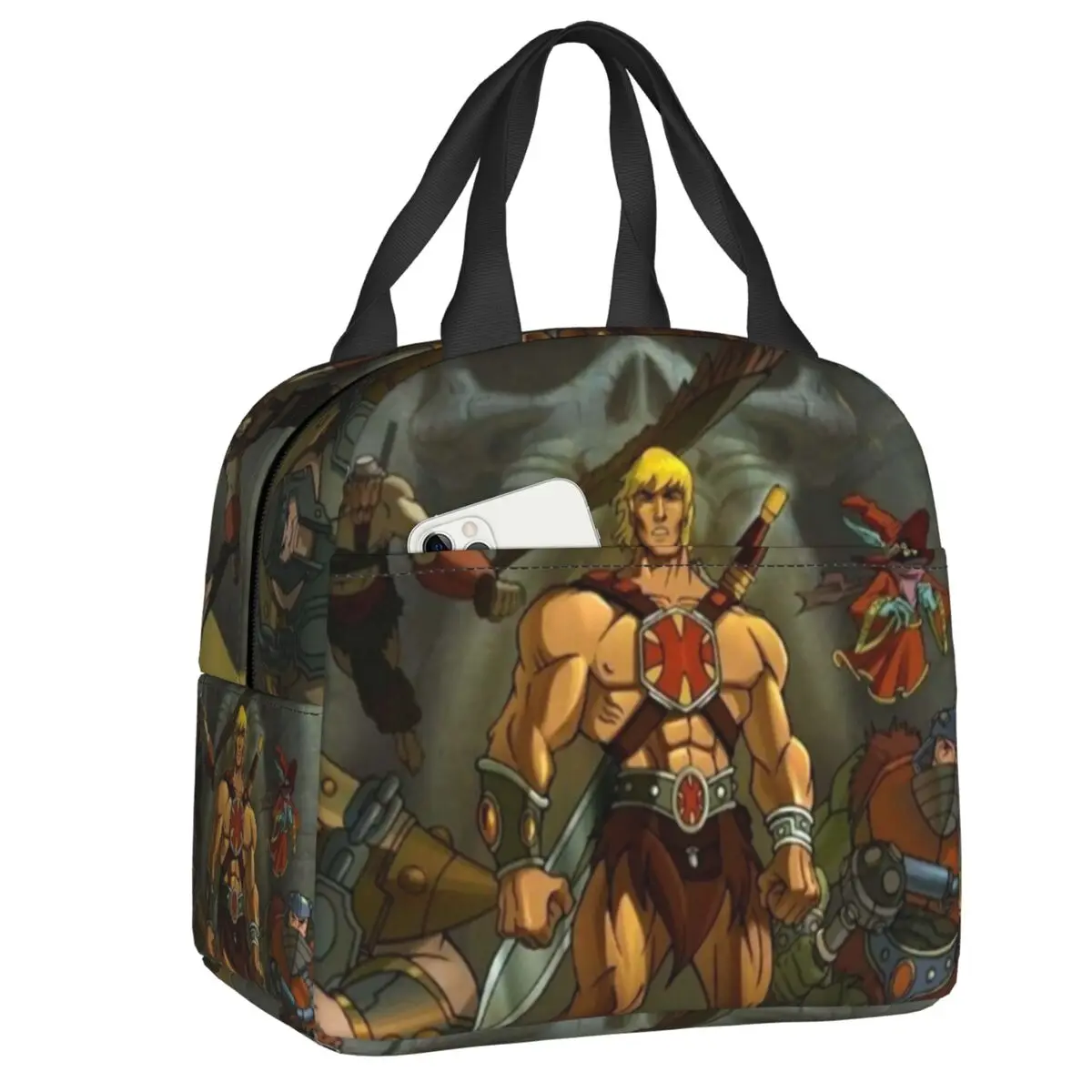 

Masters Of The Universe Thermal Insulated Lunch Bag Women He-Man Eternia Lunch Tote for Kids School Children Storage Food Box