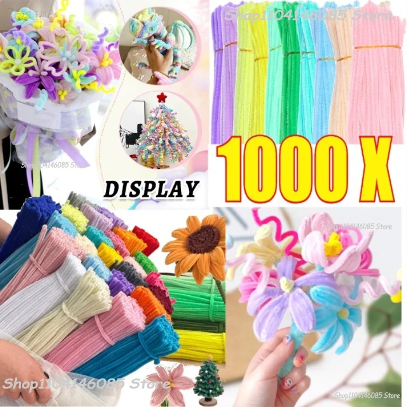 Cleaner Pipe Cleaners for Crafts Creative Chenille Stem Wire Pipe Cleaners Creative Leisure Hobby Diy Plush Stem Twisted Stick