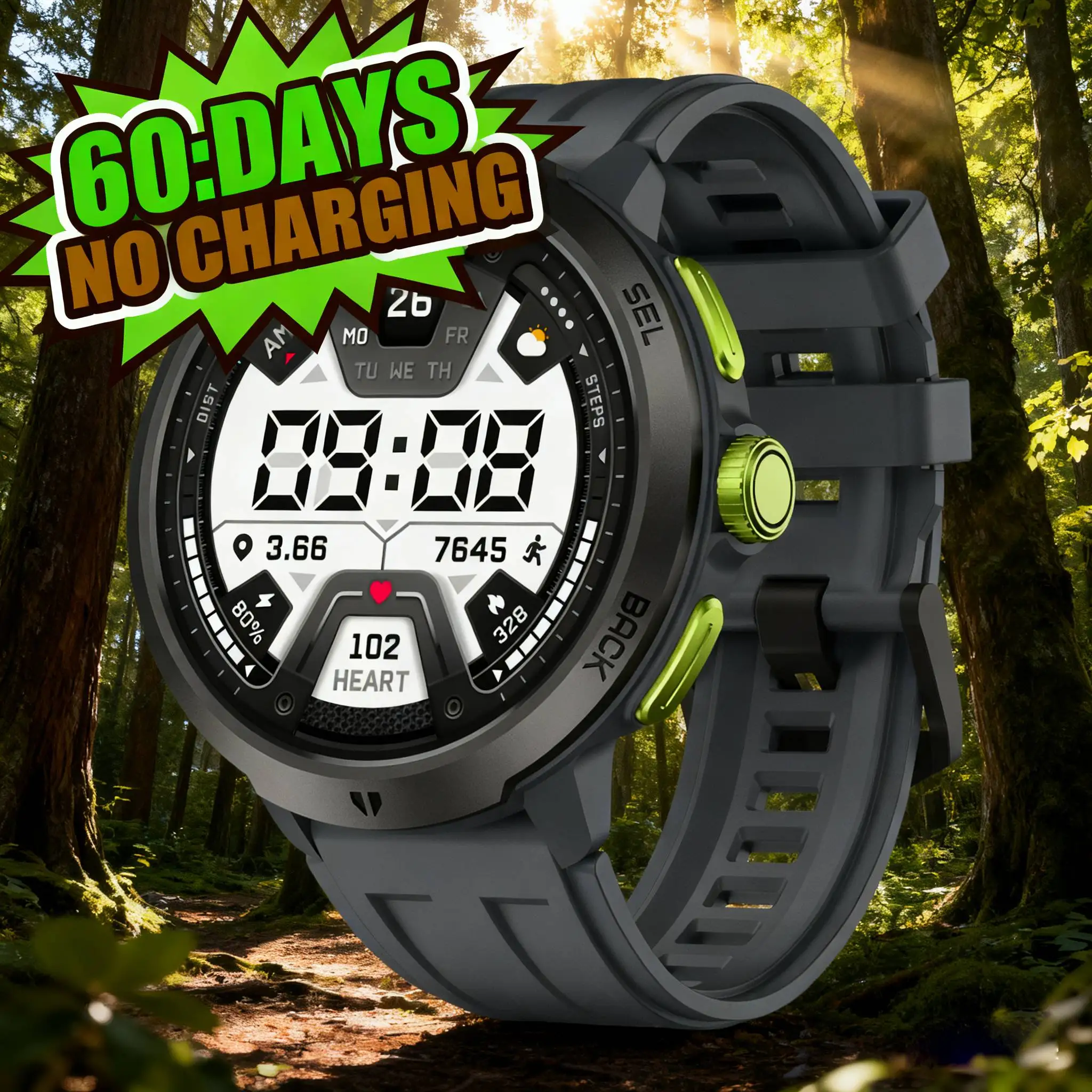 

LEADOYS C33 Sports Smart Watch for Men Outdoor Military Rugged Smartwatch Bluetooth Calling Fitness Tracking 200+ Watch Face