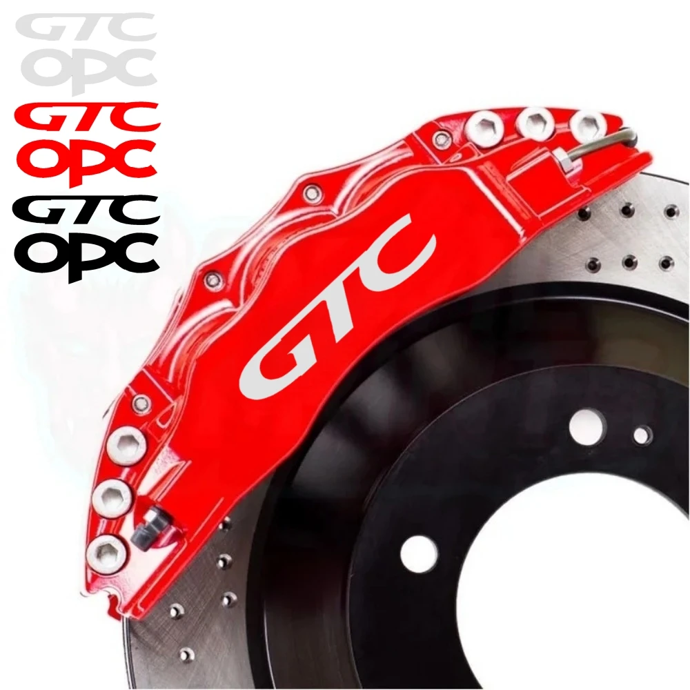 6 Pcs, Hi Temp Waterproof GTC OPC Car Brake Caliper Sticker For Opel GTC Astra J H G K Insignia Corsa D B E Mokka Vectra Meriva
