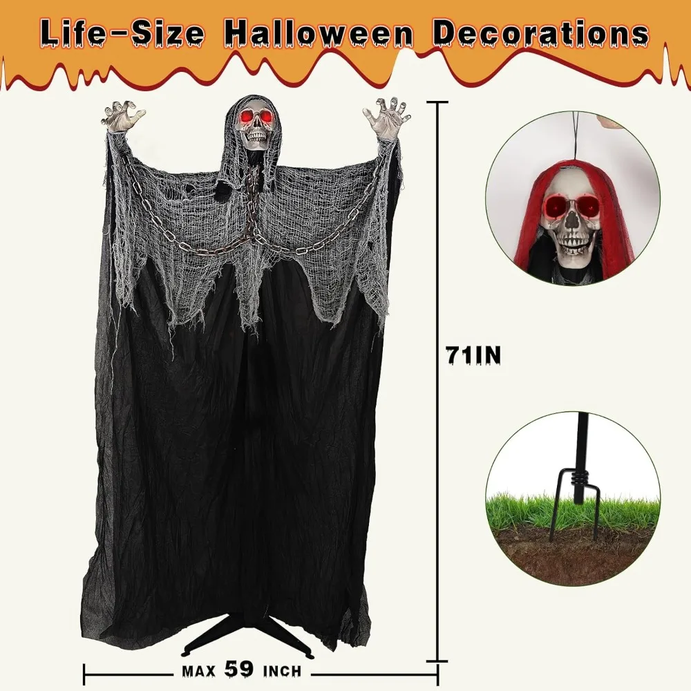 71'' Life Size Halloween Decorations,