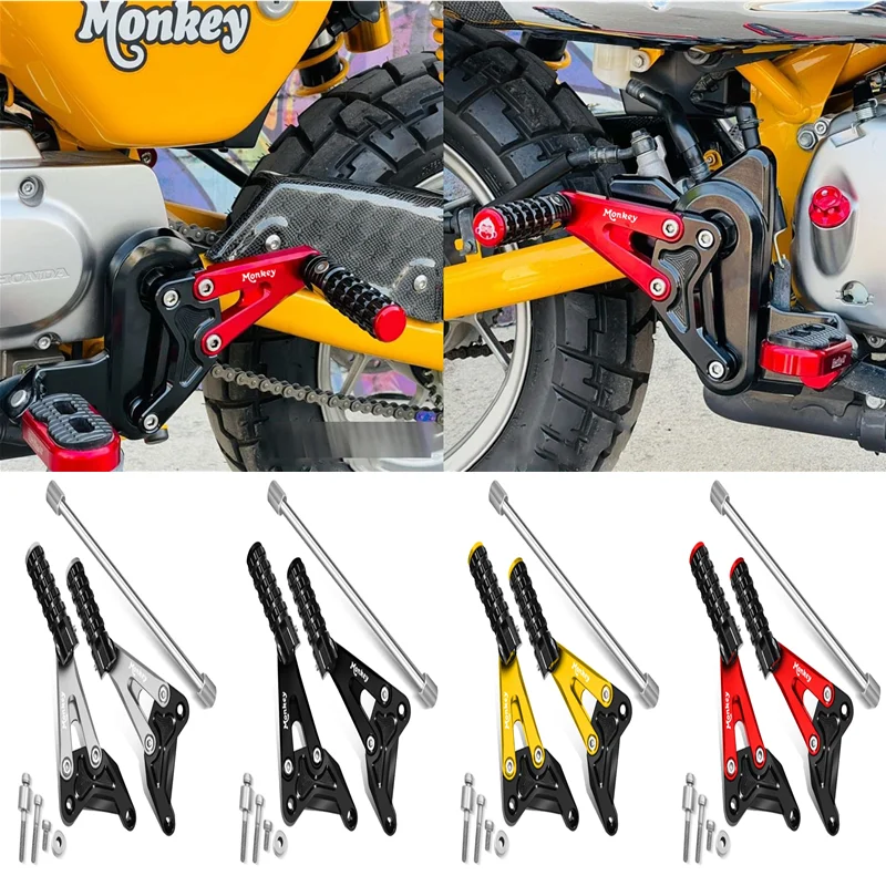 Suitable NEW For Honda Monkey 125 modified aluminum alloy rear foot pedal 2018 2019 2020 2021 2022 2023 2024 Monkey 125