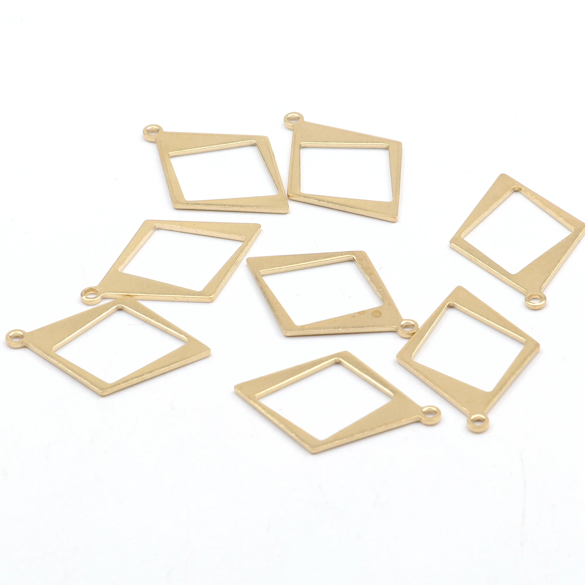 Hammered Brass Charms,Rhomboid connector,Findings Accessories For Diy Earrings Necklace Bracelet DIY Making,Jewelry Supplies
