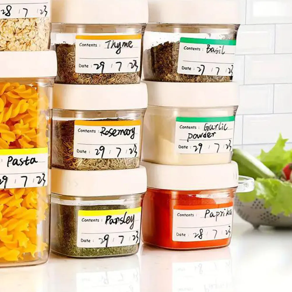 

300Pcs Food Storage Labels Self Adhesive Freezer Fridge Stickers for Biscuits Ice Cream Candies Sealing Freshness Keeper Labels