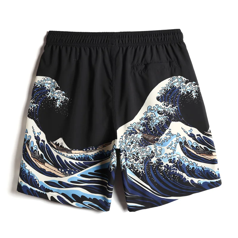 Printed summer beach shorts for men quick dry plus size loose breathable casual shorts