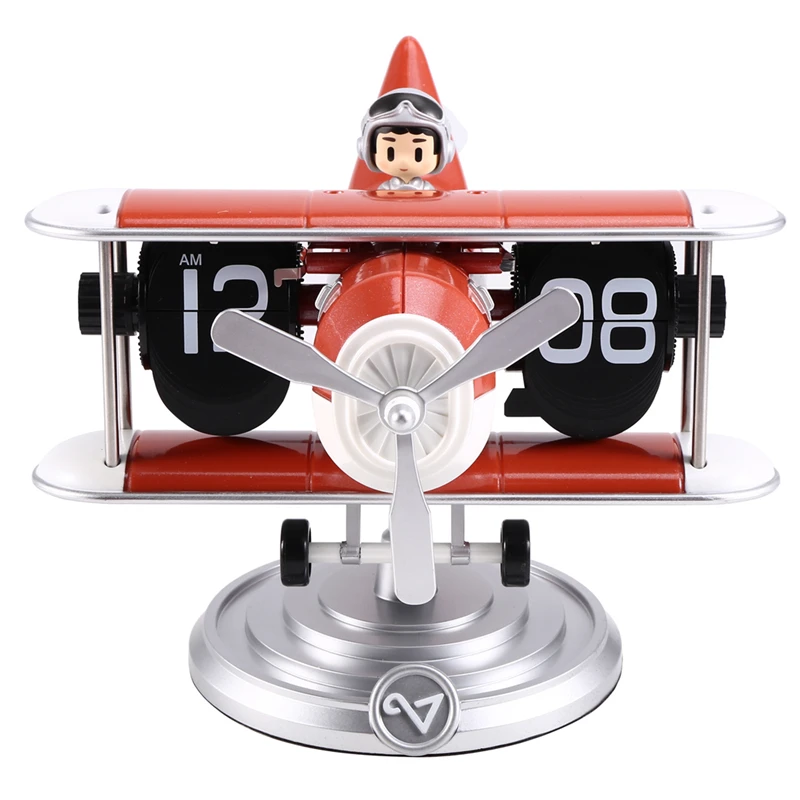

A29M-Retro Turnover Desk Clock, 24-Hour Automatic Mechanical Turnover, Stainless Steel, Suitable For Home And Office.