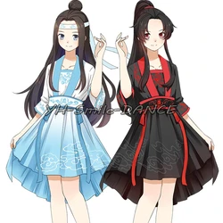 Anime Mo Dao Zu Shi Wei Wuxian Cosplay Costume Lan Wangji Hanfu Retro Set Dresses Daily Dresses and Gowns for Men and Women