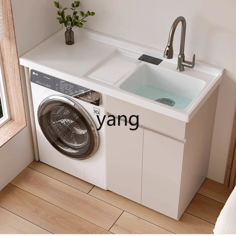 

YHM all-aluminum balcony washing machine cabinet integrated