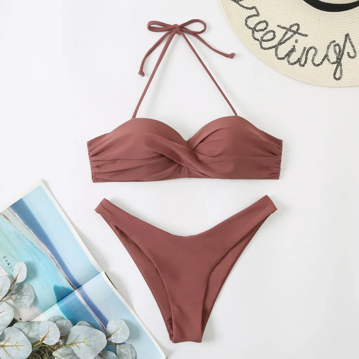 Push up bikini conjunto de banho feminino 2025 novo maiô underwire praia maiô para mulher