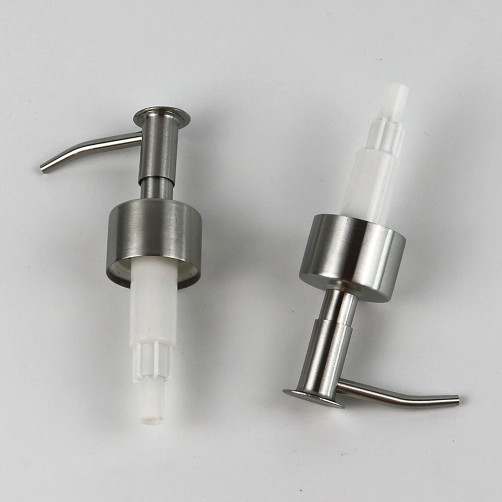

2pcs Stainless Steel Lotion Pump Heads Replacement Press Pumps Long Nozzle For Soap Dispensers Bottle Accessories Home