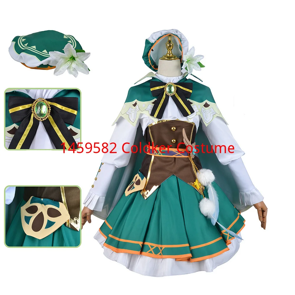 

Game Genshin Impact Venti Cosplay Costume Venti Outfit Dress Costumes Woman Girl Cosplay Maid Party Full Set XS-XXXL