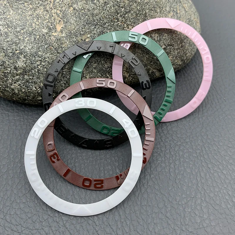 38mm*30.6mm Sloped Ceramic Watch Bezel Insert Ring Fit NH35 Movement SKX007 SRPD Abalone Tuna Sub Watch Case Replace Parts ODM