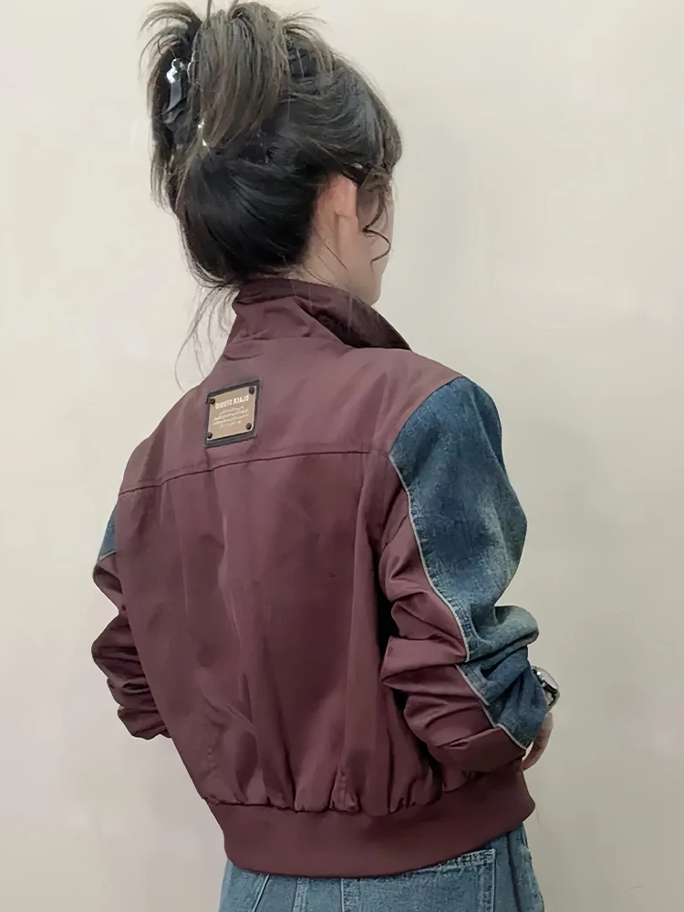 Płaszcz damski Early Autumn ort Jaet, kolorowy, wyszczuplający, uniwersalny, luźny krój, długi rękaw, zapinany na zamek.