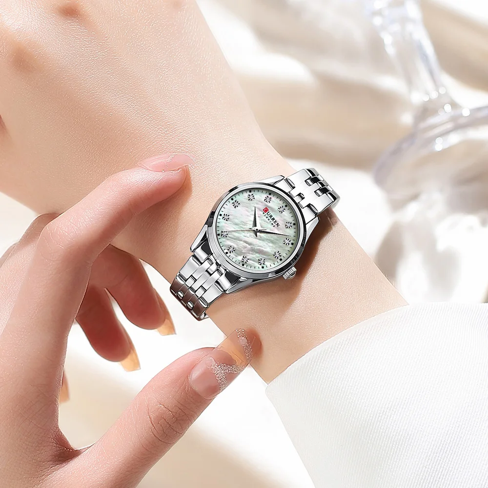 CURREN Fashion Elegant Watch for Women Japanese Movement Stainless steel Strap Luxury Ladies Bracelet Quartz Watches Reloj Mujer