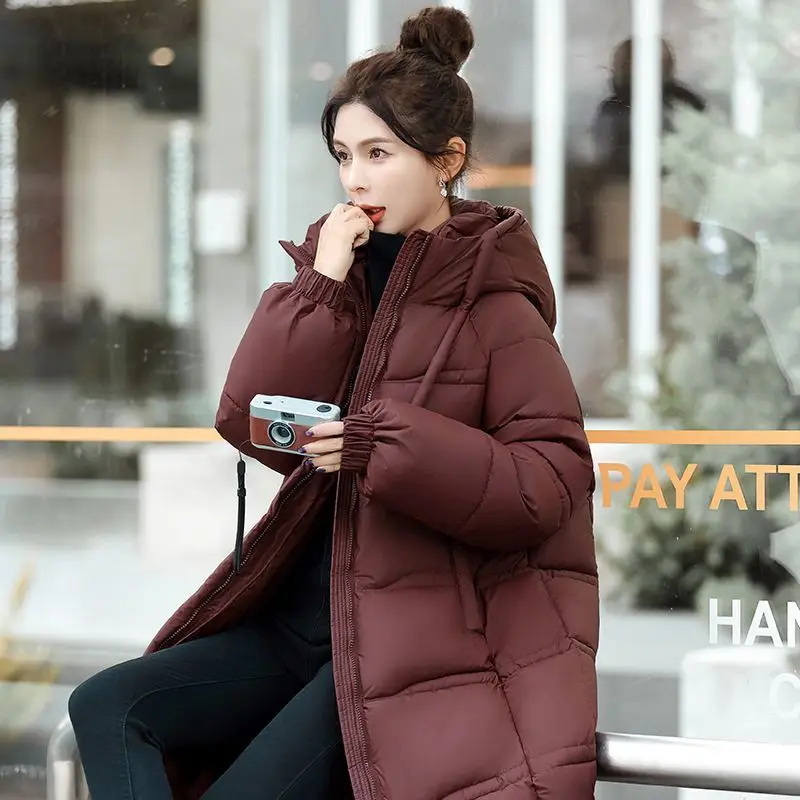 メンズレディース兼用 ロング丈ダウンコットンパッド入りジャケット 膝丈 厚手ジャケット 新作冬 カップル ゆったり 大きめサイズ 快適コート