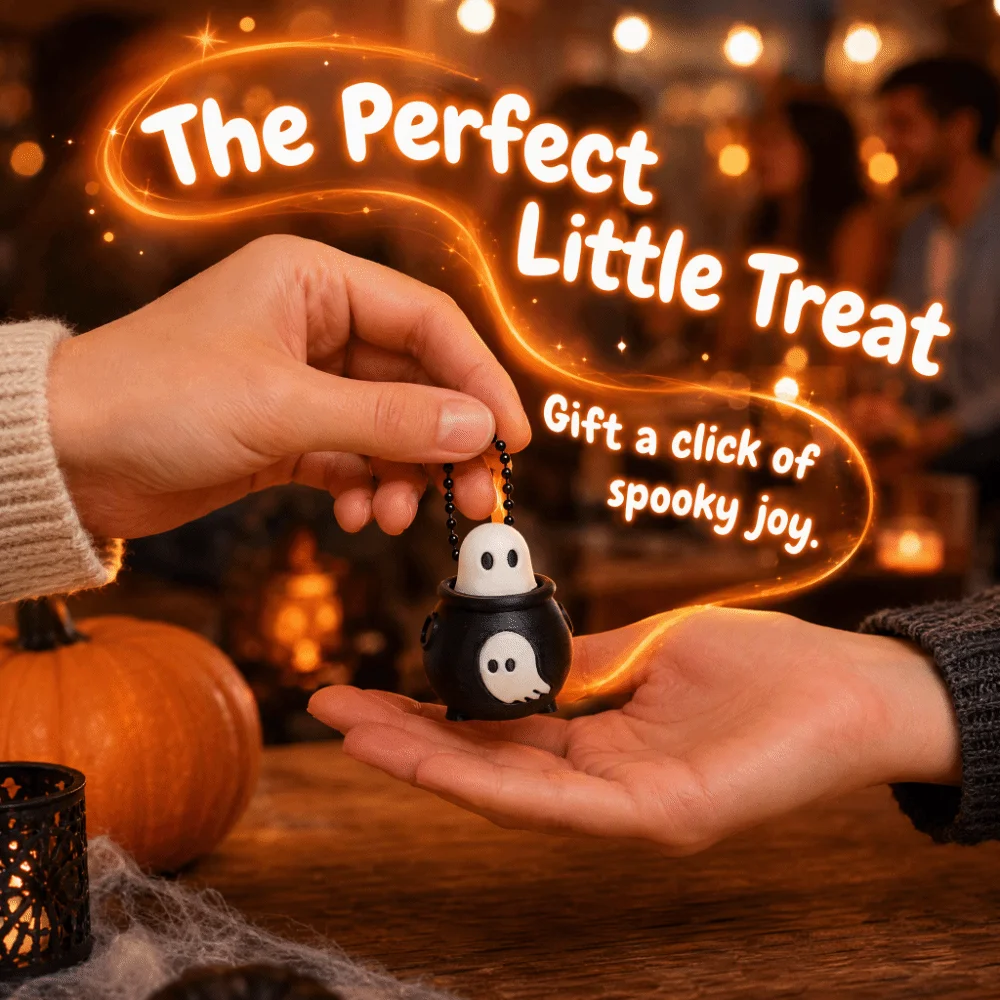 Fidget Halloween Clicker Keychain Funny Decorative 3D Printed Pendant Creative Cute Decompression Button Bag Accessory