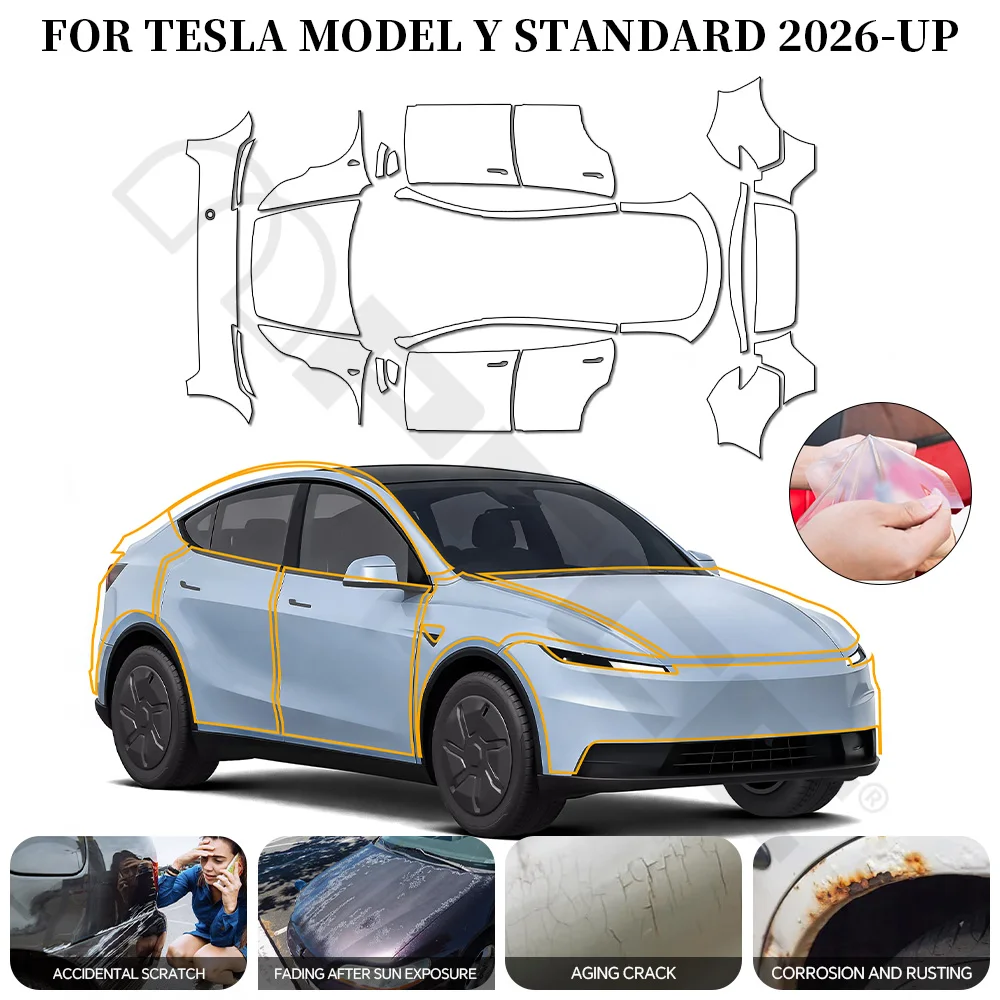 

Защитная пленка PPF из ТПУ для Tesla Model Y Standard 2026, предварительно вырезанная, прозрачная, невидимая, устойчивая к царапинам, для защиты кузова автомобиля