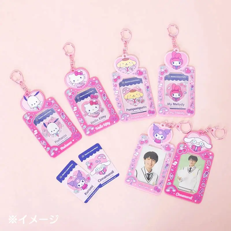

Japan Sanrio Cartoon Korean Style Card Holder Pendant Melody Kuromi Cinnamoroll Pompom Pochacco Printed Card Protective Cover