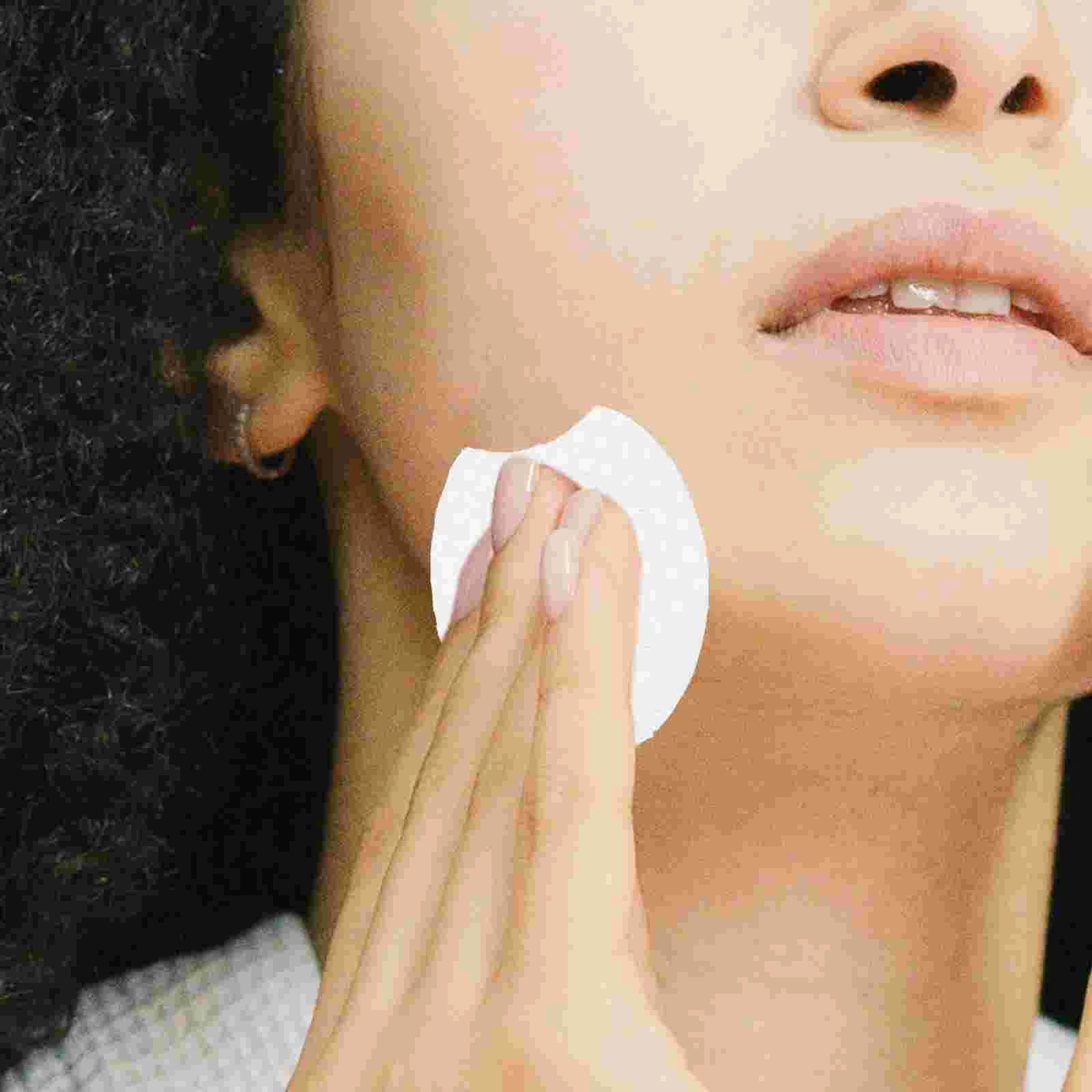 600 pçs rosto almofadas de algodão padrão pérola removedor de maquiagem toalhetes molhados limpeza facial para remoção branco feminino