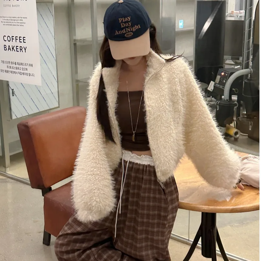 Fluffy ort Colletto alla coreana Cerniera da donna Jaet Dongda Gate INS Autunno Inverno Unico Nappa rifinita Gilet di pelliccia Pendolari Sle