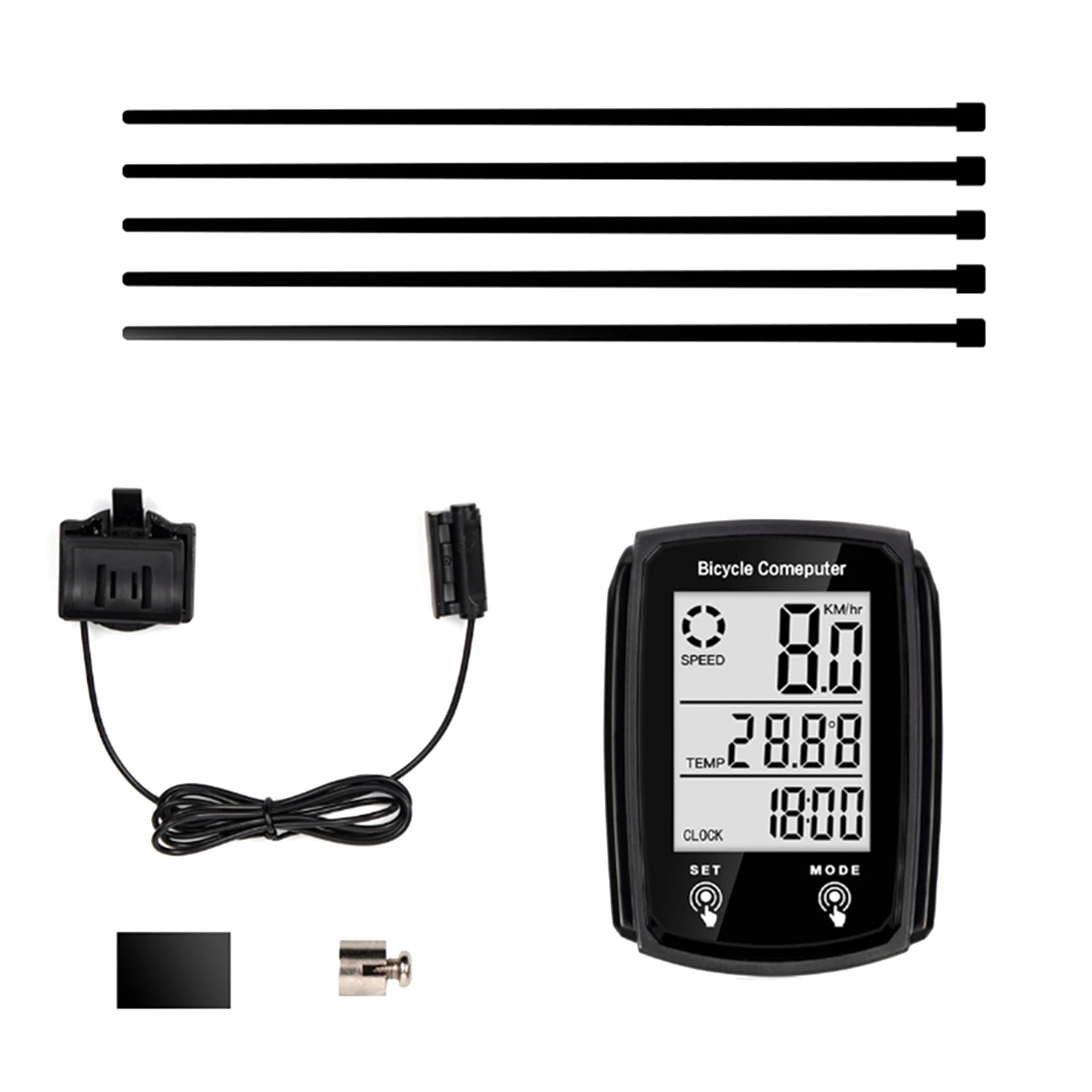 1Pcs Waterproof Bicycle Wired Speedometer Bike LCD Computer Speed Odometer English Speed Counter Code Table Cycling Accessories