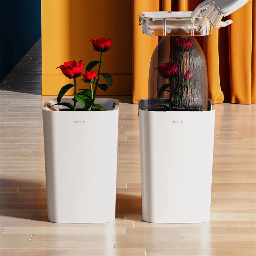 

Kitchen Smart Trash Can 16L with Lid,Automatic Sensor Packaging Garbage Bin for Bathroom Bedroom Office, Touch Waste Basket