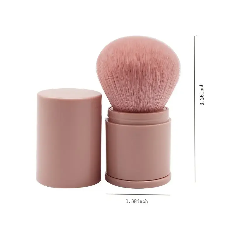 Pennelli per trucco Comodo pennello per trucco retrattile Un grande pennello per fard in polvere con coperchio Strumenti di bellezza