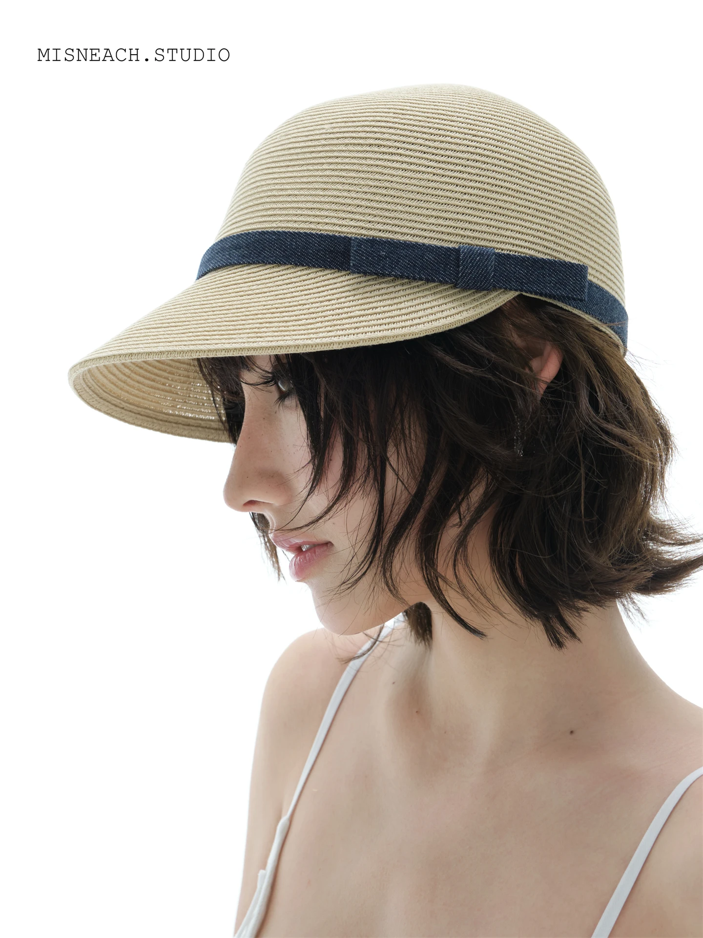 

Dokim High Quality Knot Straw Weaving Girl's Summer Thin Fashionable Holiday Riding Hat Duckbill Cap Korean