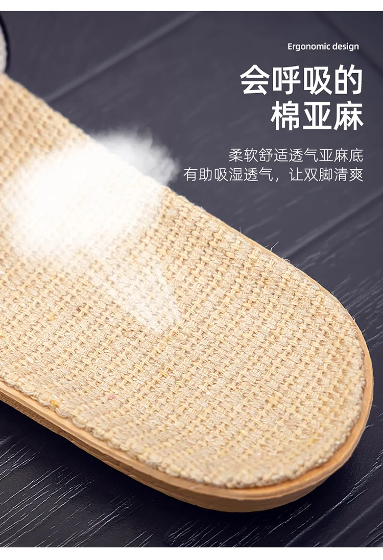 Mntrerm große Schleife Hausschuhe Indoor rutsch feste Hausschuhe weichen Boden Viskose Leinen Sandalen und Hausschuhe – Detail 14