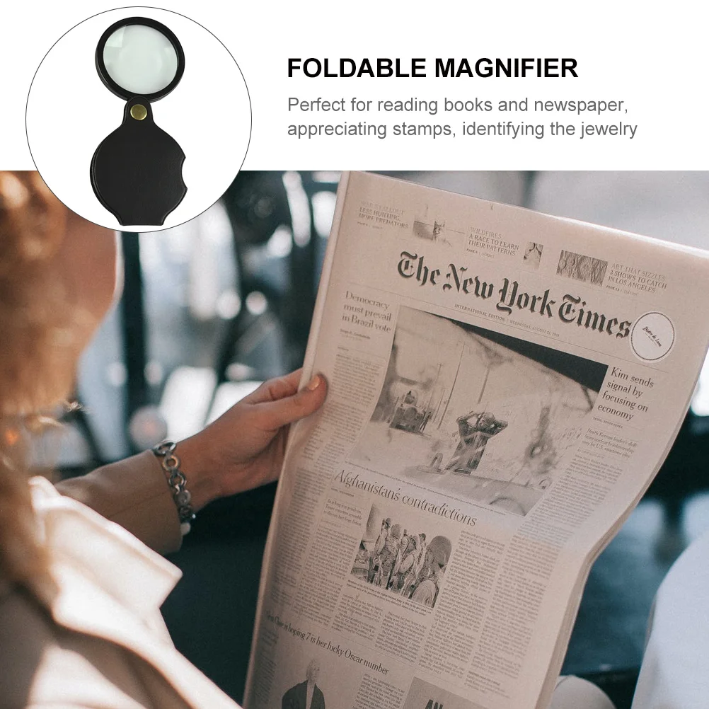 

3 Pcs Key Chain Elder Magnifier Mini Observation Abs Folding with Protective Cover