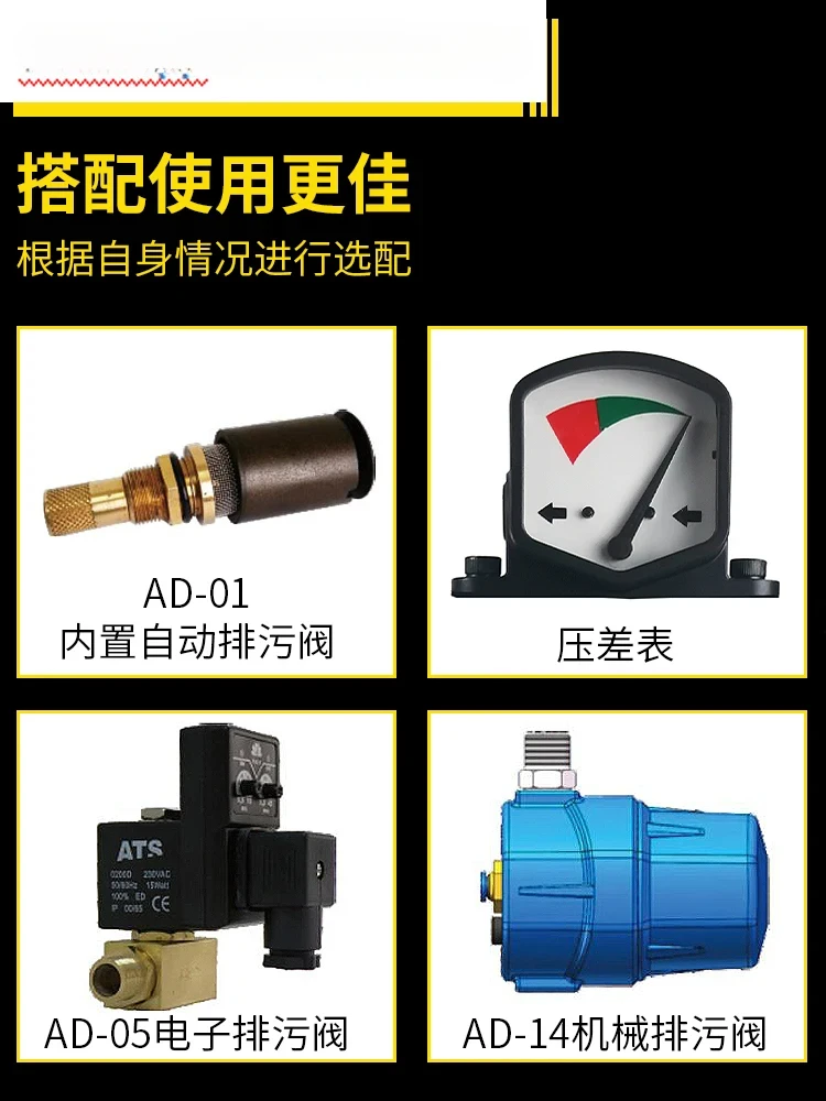 Druckluft-Präzisionsfilter 16 kg Laserschneidluftkompressor Öl-Wasser-Abscheider staubfrei
