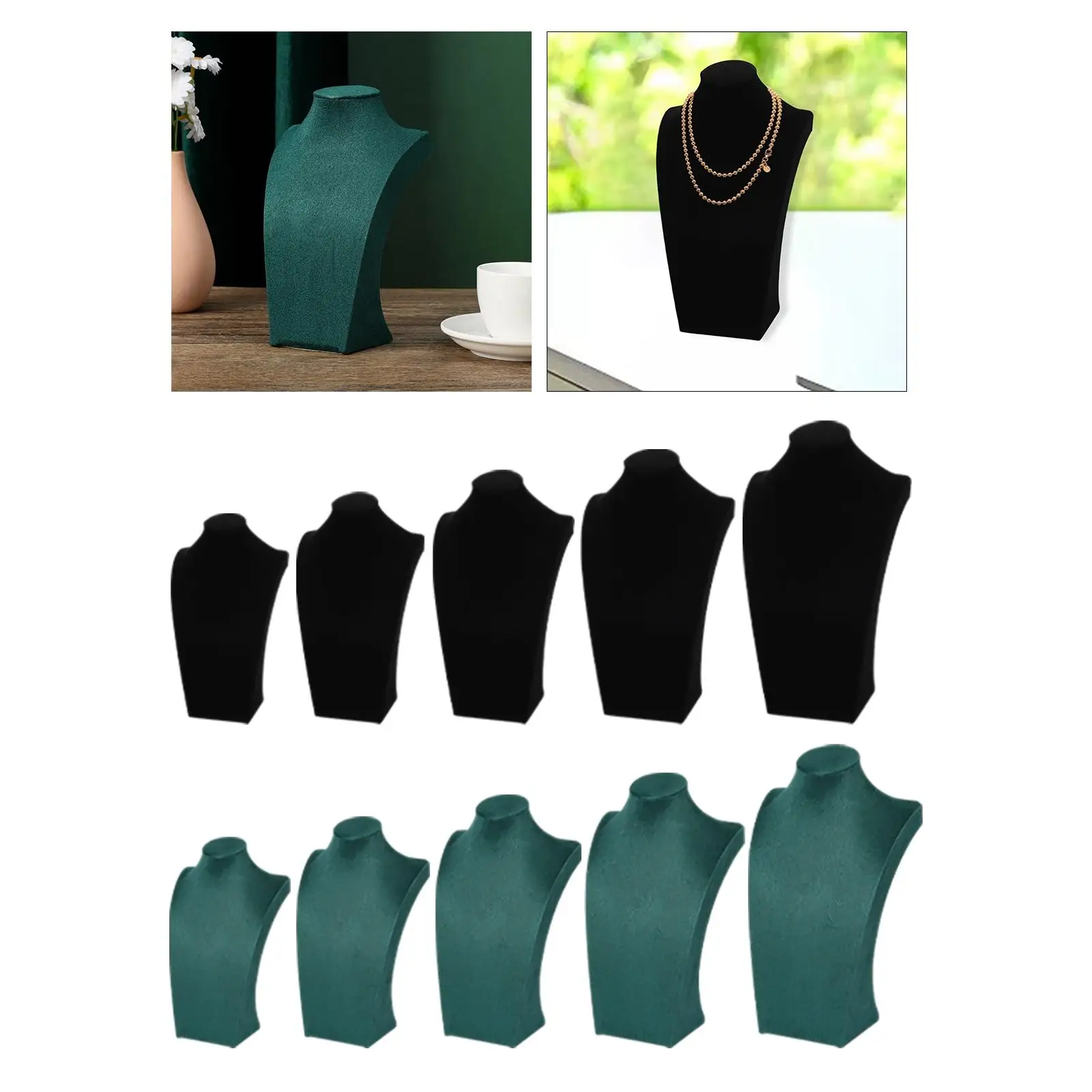 المخملية قلادة تمثال نصفي مجوهرات التمثال حامل قلادة عرض عارضة أزياء لخزانة عرض صورة الدعامة تخزين الديكور #5