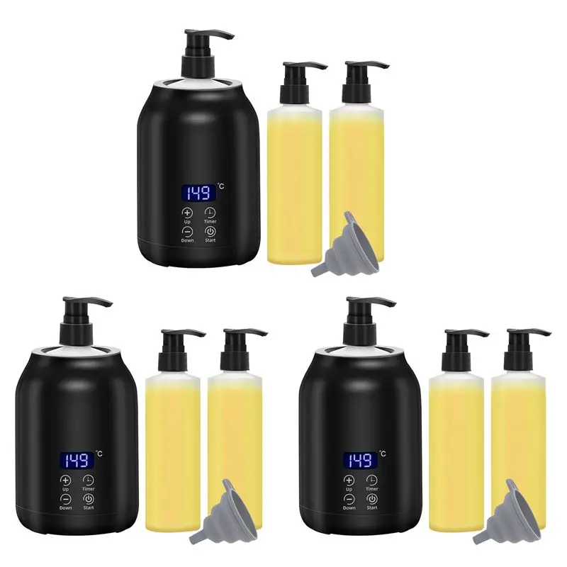 

ABLN-3X Massage Oil Warmer, Electric Massage Oil Digital Heater With Two Oil Bottles, Lotion Heated Dispenser EU Plug